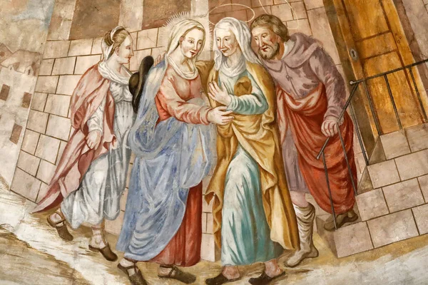 Notre Dame Assomption Cordon Церква Фреско Візит Пресвятої Діви Марії — стокове фото