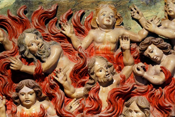 Último Julgamento Condenados Inferno Igreja Notre Dame Gorge França — Fotografia de Stock