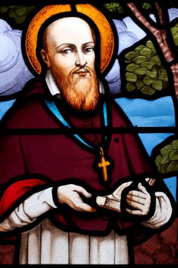 Lekeli cam pencere. Aziz Francis de Sales. Fransa. 