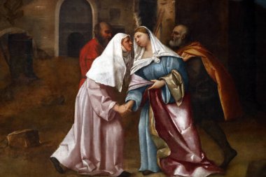 Gallerie dell'Accademia. Sebastiano del Piombo 'nun ziyareti. Tuval. 16. yüzyıl. İtalya. 