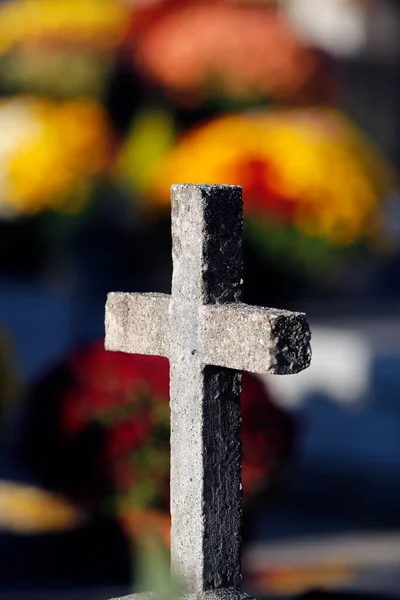 Den Všech Svatých Hřbitově Francie — Stock fotografie