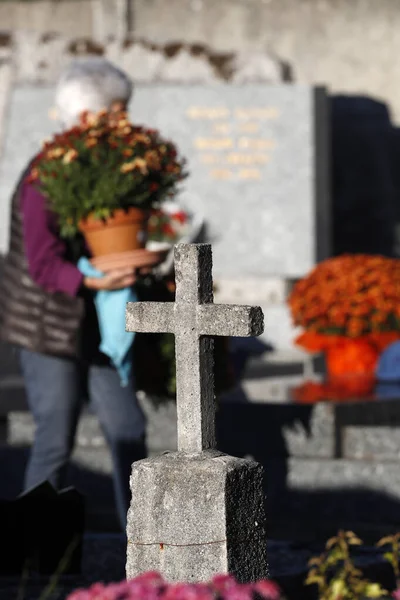 Día Todos Los Santos Cementerio Francia — Foto de Stock