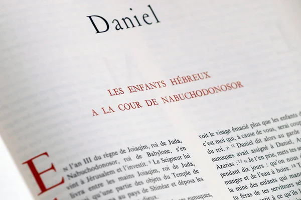 Fransızcada kutsal İncil. Eski ahit. Kehanet kitabı. Daniel mi? Fransa. 