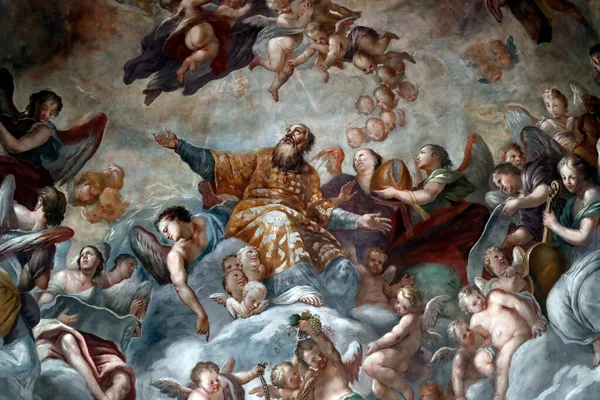 San Zaccarian Kirkko Jumala Enkeleiden Kanssa Maalausta Italia — kuvapankkivalokuva
