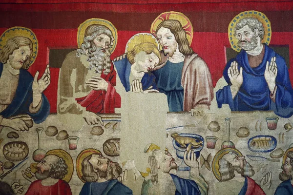 Musée Saint Marc Tapisserie Laine Avec Des Épisodes Passion Christ — Photo