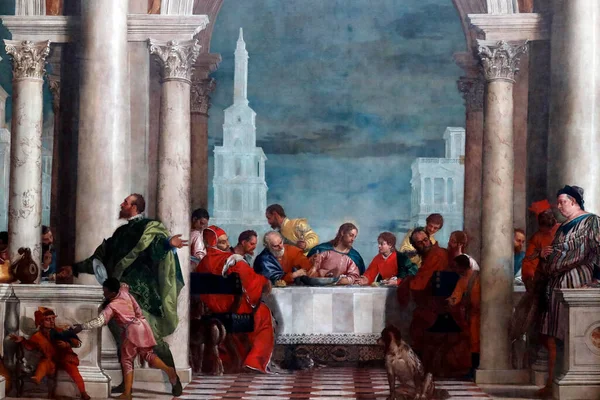 stock image Gallerie dell'Accademia. The Feast in the House of Levi. Canvas, 1573. Paolo Veronese.  Italy. 