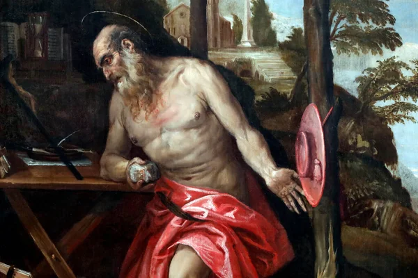 Gallerie Dell Accademia Der Heilige Hieronymus Büßer Paolo Veronese Leinwand — Stockfoto