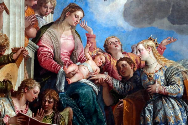 Galerie Dellaccademia 입니다 Mystic Marriage Saint Catherine Paolo Veronese 캔버스 — 스톡 사진