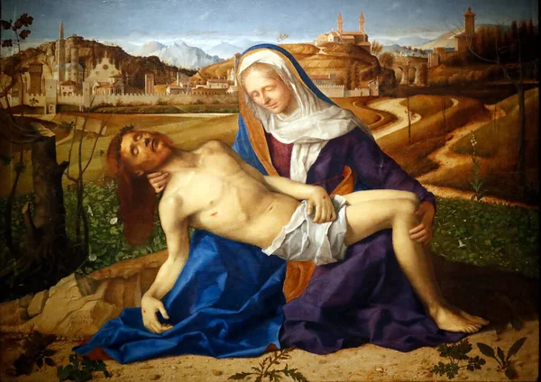 Gallerie Dell Accademia Pieta Giovanni Bellini 1505 木制面板 意大利 — 图库照片