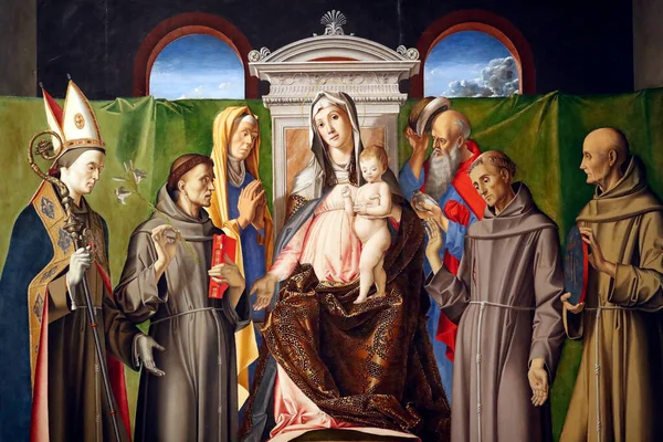 Gallerie Dell Accademia Madonna Col Bambino Trono Con Santi Luigi — Foto Stock