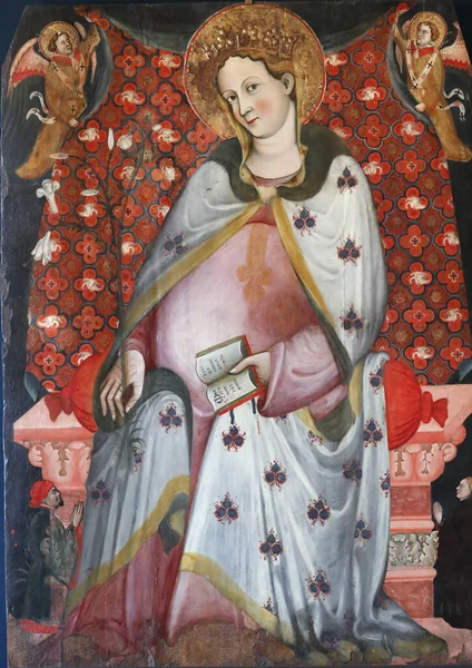 Gallerie Dell Accademia 生孩子的圣母和两个被奉献的人 木制面板 意大利 — 图库照片