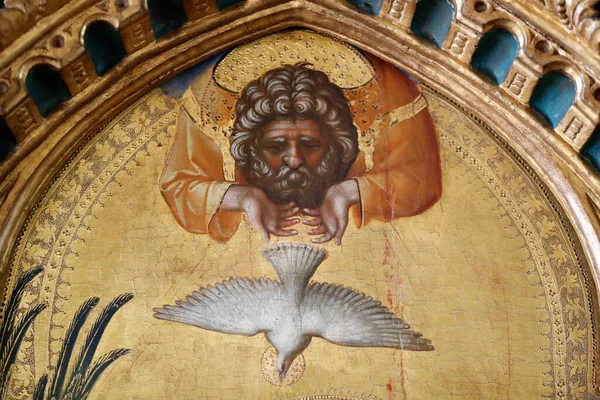 Gallerie Dell Accademia 洛伦佐 波瑞亚诺的 狮子波瑞亚奇 的波瑞奇 木制面板 1357年上帝和圣灵 意大利 — 图库照片