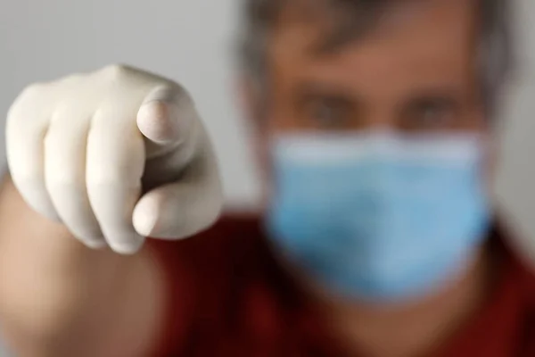 Coronavirus Epidemic Covid Gloves Surgical Mask Protect Virus — Stock Photo, Image