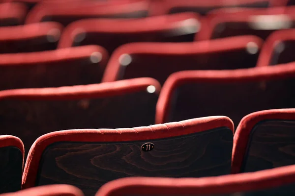 Puste Czerwone Miejsca Teatrze Święta Gervais Francja — Zdjęcie stockowe