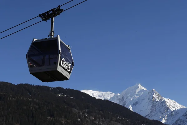 Französische Alpen Winter Saint Gervais Mont Blanc Dorf Berühmte Skistation — Stockfoto
