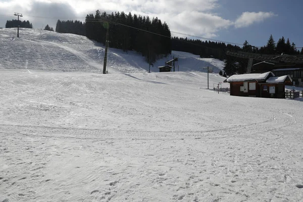 Skihang Während Der Sperrung Covid Pandemie Saint Gervais Frankreich — Stockfoto
