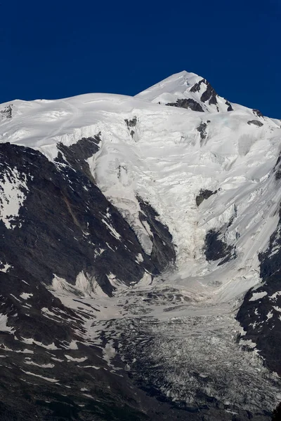 Мон Бланк Самая Высокая Гора Европы Видимая Французской Стороны — стоковое фото