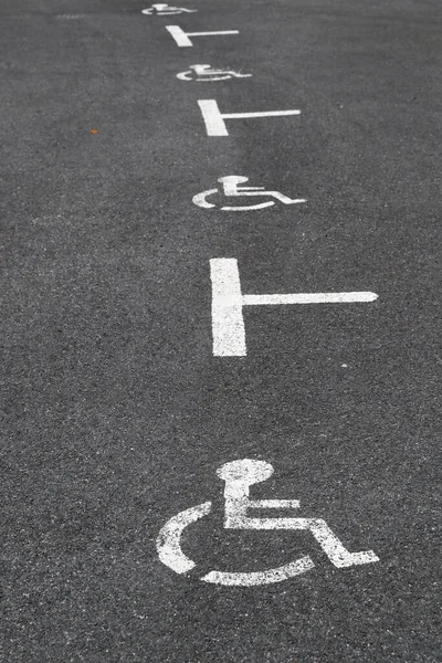 stock image Disabled parking space.   France. 