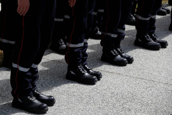 stock image 14 th July National day of France. Ceremony with the firefighters.  French Sapeurs Pompiers. France. 