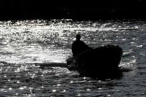 Лодка Плывет Водной Улице Италия — стоковое фото
