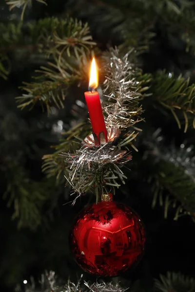 Christmas Tree Candle Close Geneva Switzerland — Stock Photo, Image