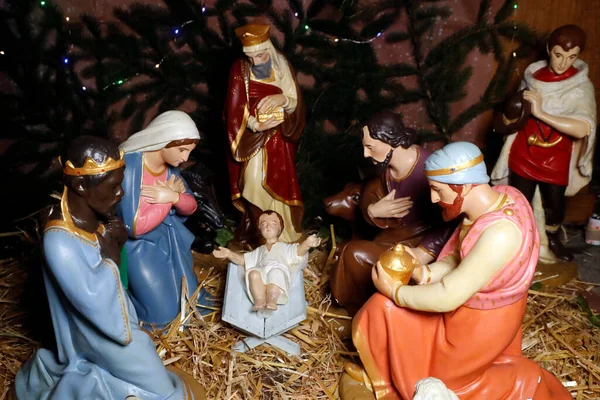 Presépio Berço Natal Adoração Três Magos Chamado Patisar Caspar Melchior — Fotografia de Stock