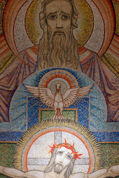 Bazilika Návštěvě Kristova Vášeň Ukřižování Ježíš Kříži Mozaiky Antoina Molkenboera — Stock fotografie