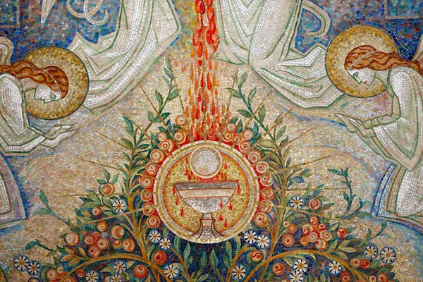 Базилика Посещений Страсти Христовы Распятие Иисус Кресте Мозаика Антуана Молкенбура — стоковое фото