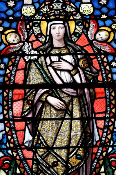 Notre Dame Наша Леді Aix Les Bains Church Скляне Скло — стокове фото