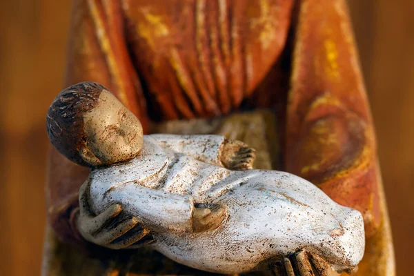 Szent Pál Templom Szűz Gyermekszobor Annecy Ről Franciaország — Stock Fotó