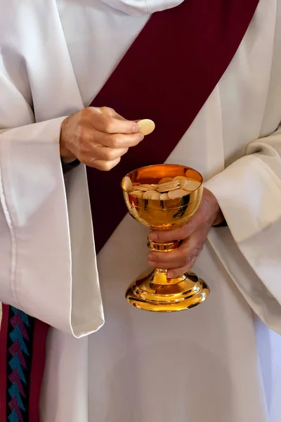 Szent Pál Templom Katolikus Mise Eucharisztikus Ünneplés Szent Áldozás Annecy — Stock Fotó