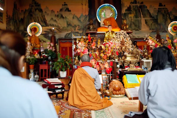 Una Pagoda Budista Vietnamita Ceremonia Año Nuevo Chino Saint Pierre — Foto de Stock
