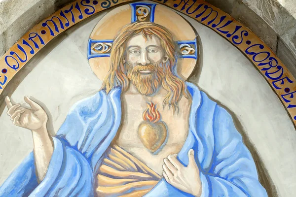 Sacre Coeur Священное Сердце Castellane Церковь Святое Сердце Иисуса Живопись — стоковое фото