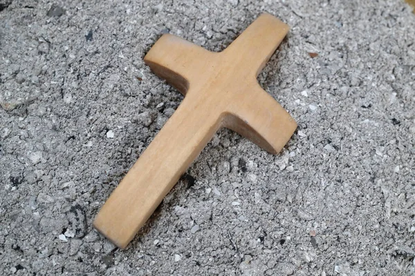 Cross Ashes Ash Wednesday Lent Season — Stock Photo, Image