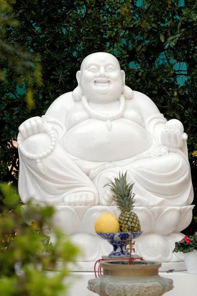 Templo Budista Quang Estatua Buda Riéndose Por Salud Riqueza Prosperidad — Foto de Stock