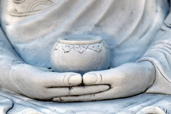 Hong Hien Buddisttempel Buddhistisk Staty Skål Händerna Det Frejus Frankrike — Stockfoto