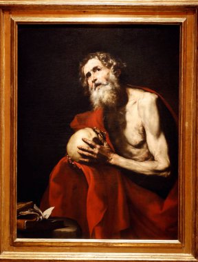 Thyssen-Bornemisza Müzesi. Panitence 'deki Aziz Jerome. Jose de Ribera. 1634. Madrid mi? İspanya.  