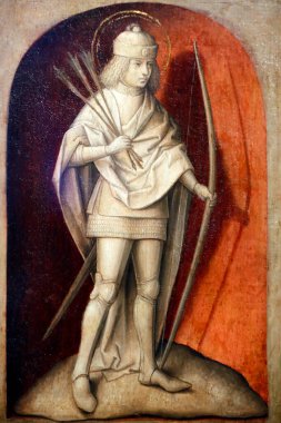 Thyssen-Bornemisza Müzesi. Aziz Sebastian. Maestro de la Leyenda de la Magdalena. 1480 dolar. Madrid mi? İspanya.  