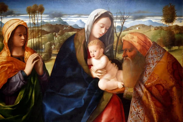 Thyssen Bornemisza Museo Nunc Dimittis Giovanni Bellini 1510 Madridissa Espanja — kuvapankkivalokuva