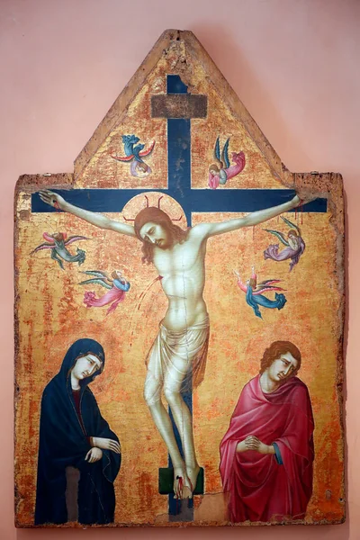 Museu Thyssen Bornemisza Crucificação Com Virgem São João Anjos Ugolino — Fotografia de Stock