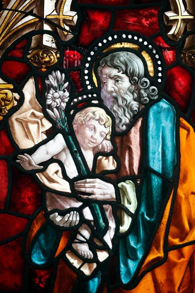 Kyrkan Saint Jerome San Jeronimo Den Kungliga Fönster Målat Glas — Stockfoto