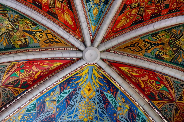 Catedral Almudena Catedral Madrid Interior Techo Pintado Cúpula Madrid España — Foto de Stock