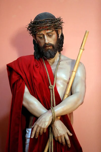 使徒圣安德鲁教堂 耶稣基督 捆绑和顶部荆棘 Ecce Homo 马德里 西班牙 — 图库照片