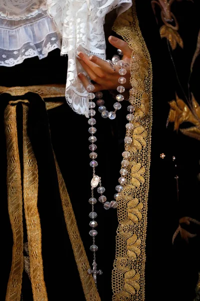 안드레아 성당의 성직자 Virgin Mary Mater Dolorosa 마드리드 스페인 — 스톡 사진