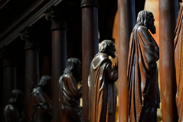 Apostołowie Rzeźbią Kościele Kościół Sallanches Francja — Zdjęcie stockowe