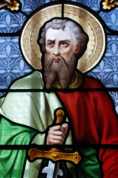 Aposteln Paulus Fönster Målat Glas Frankrike — Stockfoto