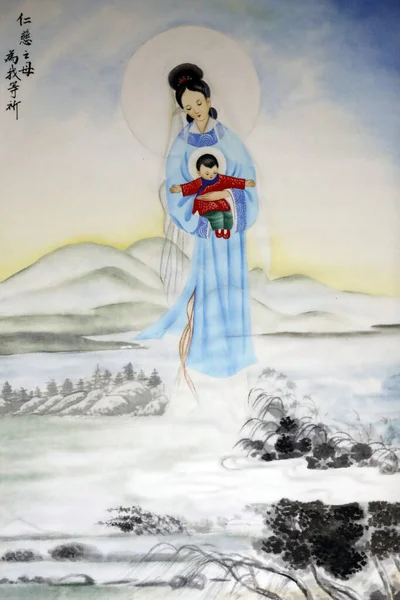 Dziewica Maryja Matka Boża Chin Bazylika Fourviere Francja — Zdjęcie stockowe