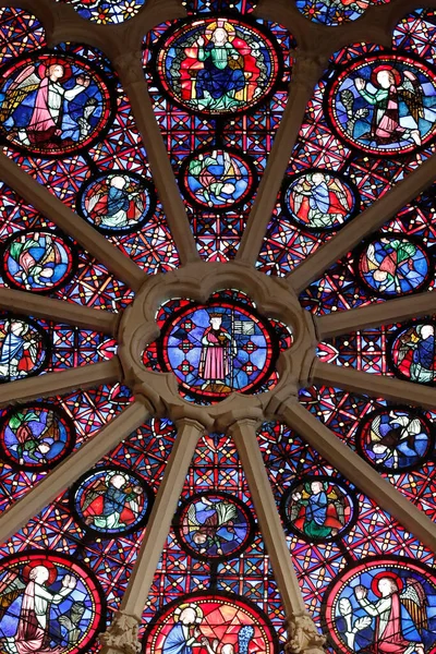 Cathédrale Saint Jean John Vitrail Fenêtre Des Deux Adams France — Photo
