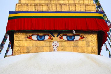 Bodnath ya da Boudhanath, Katmandu şehrinin en büyük Budist aptalı. Katmandu. Nepal. 