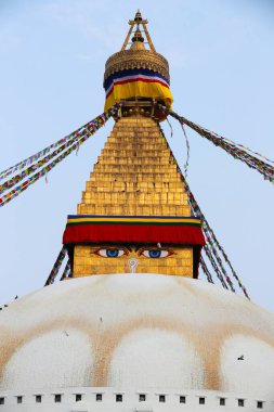 Bodnath ya da Boudhanath, Katmandu şehrinin en büyük Budist aptalı. Katmandu. Nepal. 
